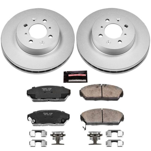 Power Stop 90-93 Acura Integra Front Z17 Evolution Geomet Coated Brake Kit - RPL Performance