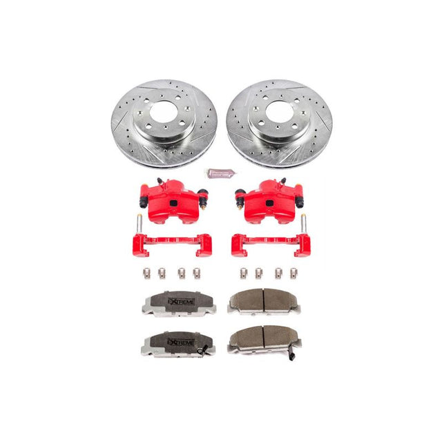 Power Stop 90-00 Honda Civic Front Z26 Street Warrior Brake Kit w/Calipers - RPL Performance