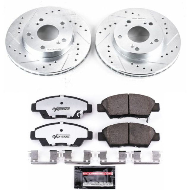 Power Stop 11-15 Honda CR-Z Front Z26 Street Warrior Brake Kit - RPL Performance