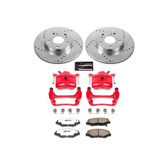 Power Stop 2013 Acura ILX Front Z26 Street Warrior Brake Kit w/Calipers - RPL Performance
