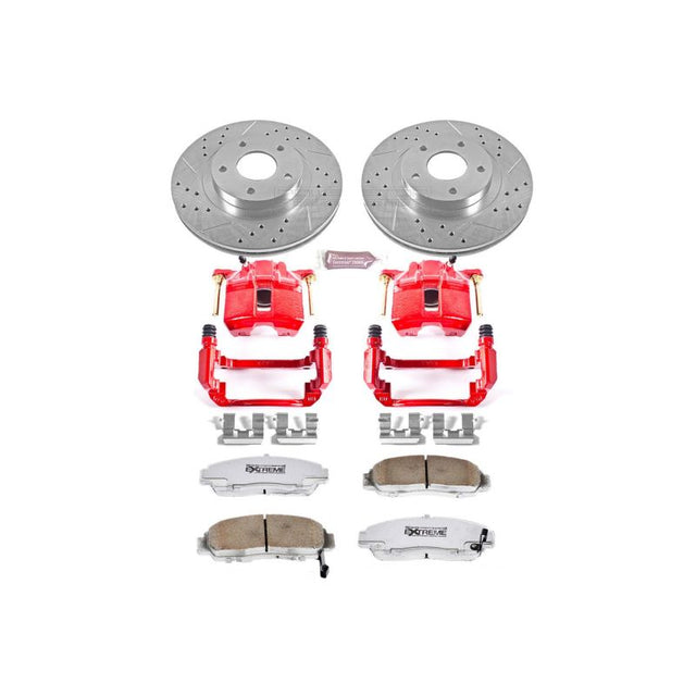 Power Stop 03-07 Honda Accord Front Z26 Street Warrior Brake Kit w/Calipers - RPL Performance