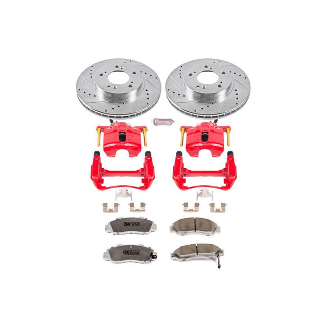 Power Stop 97-01 Acura Integra Front Z26 Street Warrior Brake Kit w/Calipers - RPL Performance