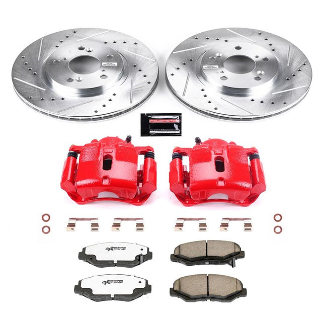 Power Stop 03-08 Honda Pilot Front Z26 Street Warrior Brake Kit w/Calipers - RPL Performance