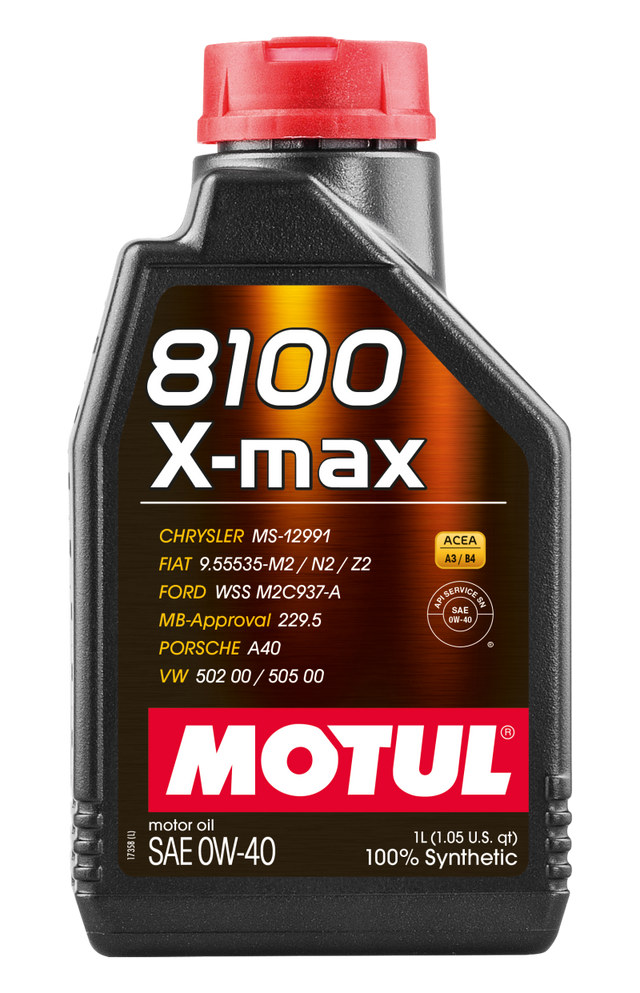 Motul 1L Synthetic Engine Oil 8100 0W40 X-MAX - Porsche A40 - RPL Performance