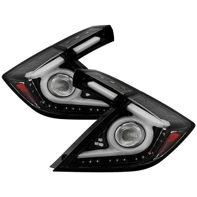 Spyder 16-19 Honda Civic 5 Door Hatchback Light Bar LED Tail Lights - Black Chrome(ALT-YD-HC16HB-BC) - RPL Performance