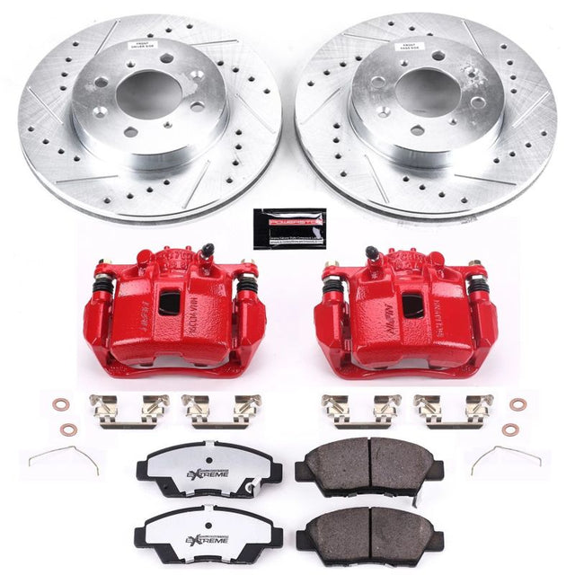 Power Stop 09-14 Honda Fit Front Z26 Street Warrior Brake Kit w/Calipers - RPL Performance