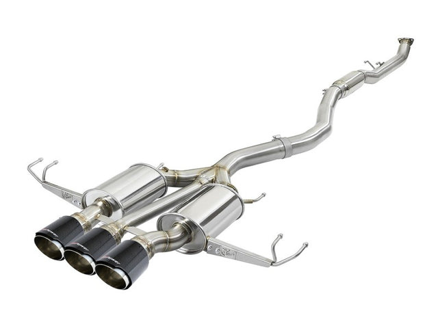 aFe Takeda 3in 304 SS Cat-Back Exhaust w/ Carbon Fiber Tips 17-18 Honda Civic Type R L4 2.0L (t) - RPL Performance