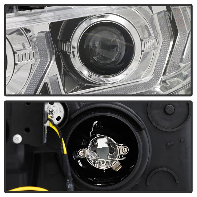 Spyder 16-18 Honda Civic 4Dr w/LED Seq Turn Sig Lights Proj Headlight - Chrome - PRO-YD-HC16-SEQ-C - RPL Performance