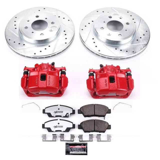Power Stop 15-19 Honda Fit Front Z26 Street Warrior Brake Kit w/Calipers - RPL Performance