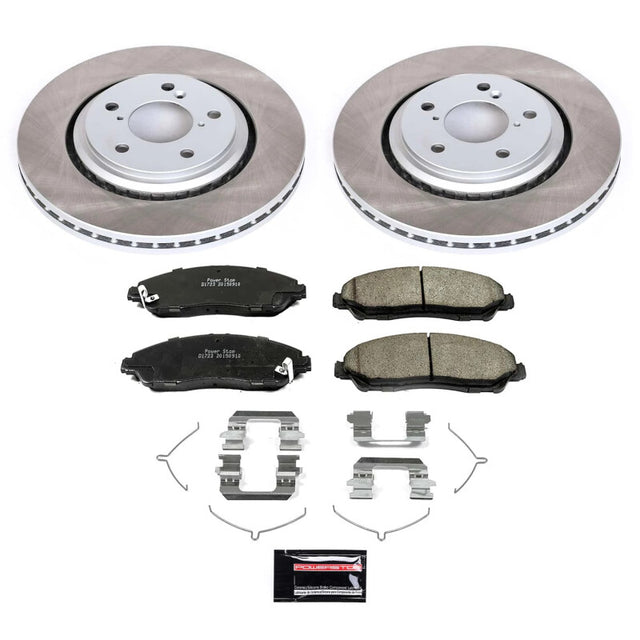 Power Stop 17-22 Honda Ridgeline Front Semi-Coated Rotor Kit - RPL Performance