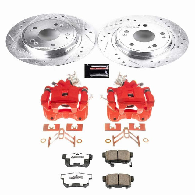 Power Stop 05-07 Honda Accord Rear Z26 Street Warrior Brake Kit w/Calipers - RPL Performance