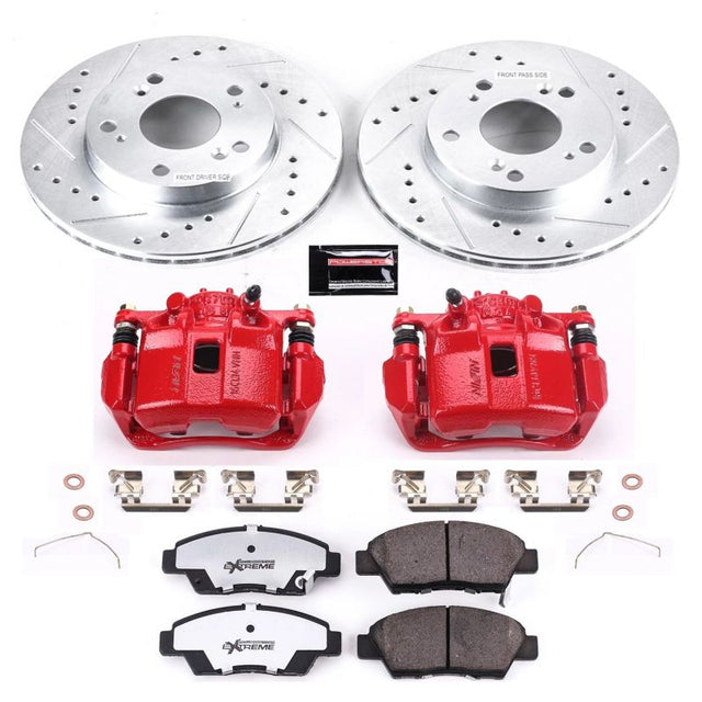 Power Stop 11-15 Honda CR-Z Front Z26 Street Warrior Brake Kit w/Calipers - RPL Performance