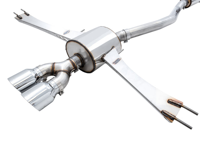 AWE Tuning 2016+ Honda Civic Si Touring Edition Exhaust w/Front Pipe & Dual Chrome Silver Tips - RPL Performance