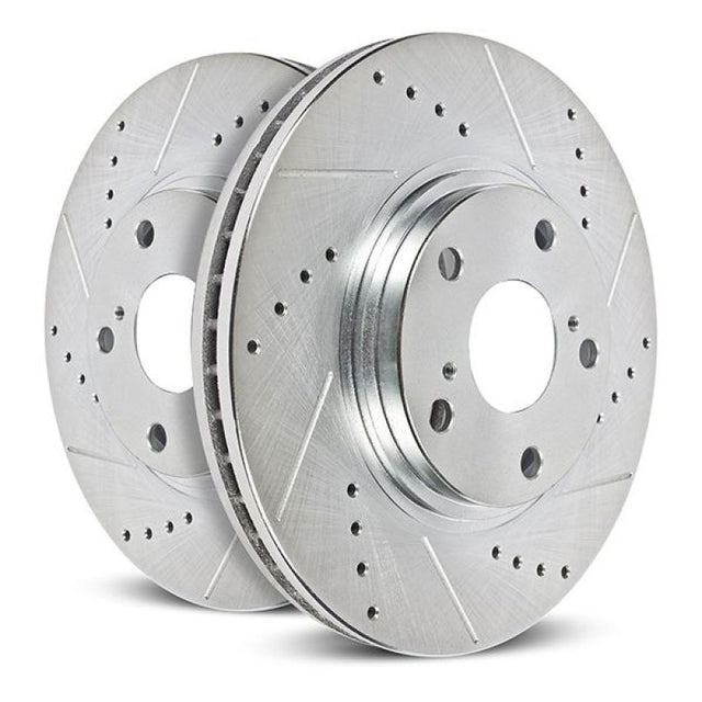 Power Stop 17-20 Subaru BRZ Rear Evolution Drilled & Slotted Rotors - Pair - RPL Performance