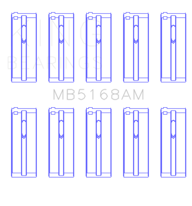 King Acura F22B1 / Honda F22A1/F22A6/F22B1/F22B2/F22B6 0.50 Oversized Main Bearing Set - RPL Performance