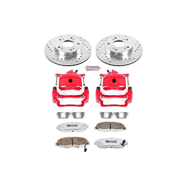 Power Stop 06-11 Honda Civic Front Z26 Street Warrior Brake Kit w/Calipers - RPL Performance