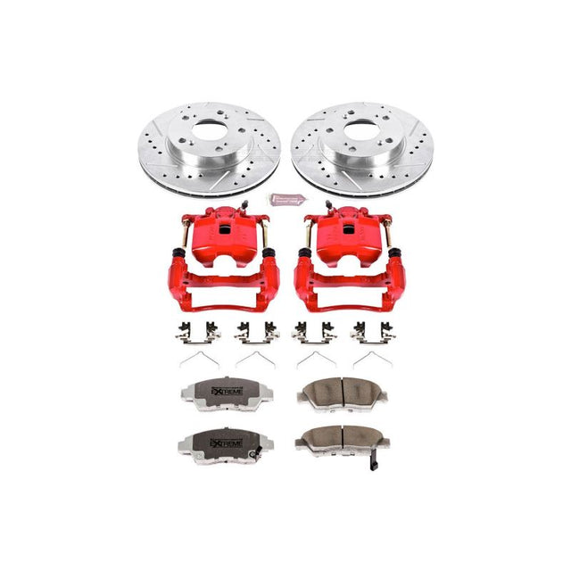 Power Stop 06-11 Honda Civic Front Z26 Street Warrior Brake Kit w/Calipers - RPL Performance