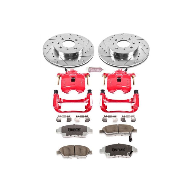 Power Stop 03-05 Honda Civic Front Z26 Street Warrior Brake Kit w/Calipers - RPL Performance