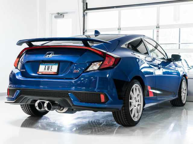 AWE Tuning 2016+ Honda Civic Si Touring Edition Exhaust w/Front Pipe & Dual Chrome Silver Tips - RPL Performance