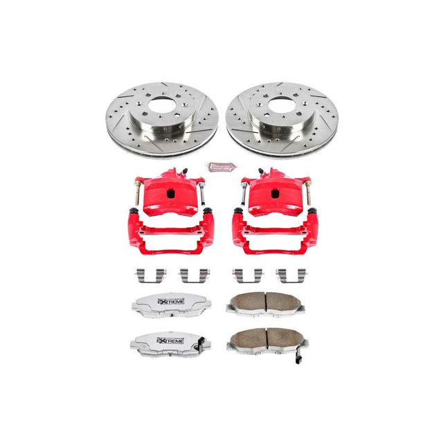 Power Stop 96-05 Honda Civic Front Z26 Street Warrior Brake Kit w/Calipers - RPL Performance