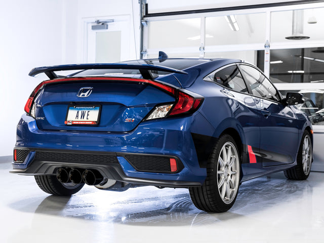 AWE Tuning 2016+ Honda Civic Si Touring Edition Exhaust w/Front Pipe & Dual Diamond Black Tips - RPL Performance