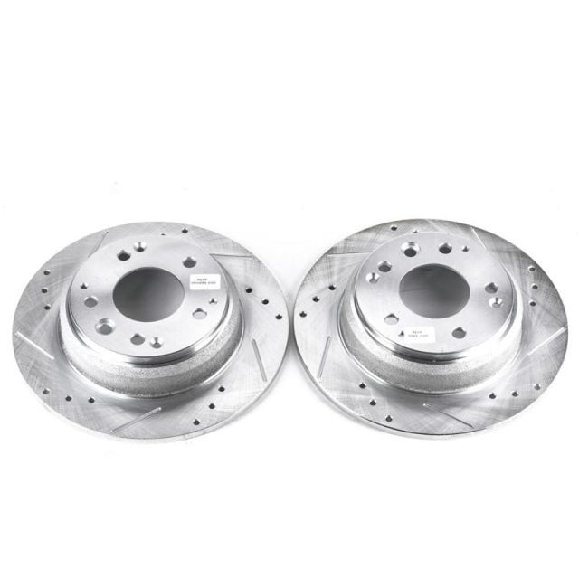 Power Stop 91-95 Acura Legend Rear Evolution Drilled & Slotted Rotors - Pair - RPL Performance