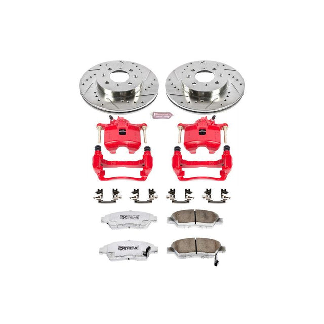 Power Stop 93-95 Honda Civic Front Z26 Street Warrior Brake Kit w/Calipers - RPL Performance