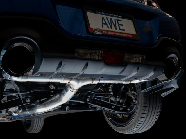 AWE Subaru BRZ / Toyota GR86 / Toyota 86 Track Edition Cat-Back Exhaust- Diamond Black Tips - RPL Performance