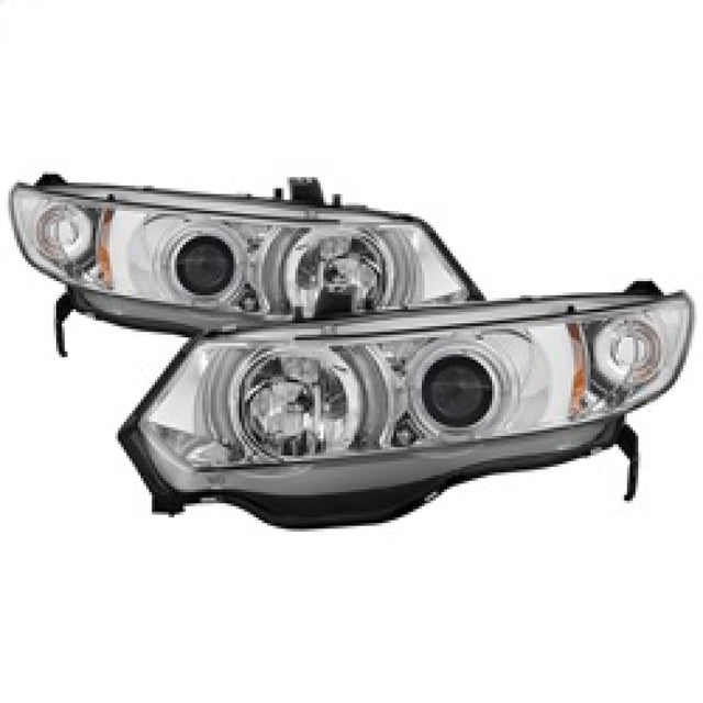 Spyder Honda Civic 06-08 2Dr Projector Headlights LED Halo Chrome High H1 Low H1 PRO-YD-HC06-2D-HL-C - RPL Performance