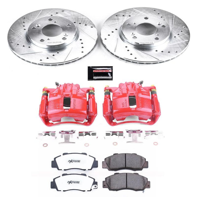 Power Stop 98-02 Honda Accord Front Z26 Street Warrior Brake Kit w/Calipers - RPL Performance