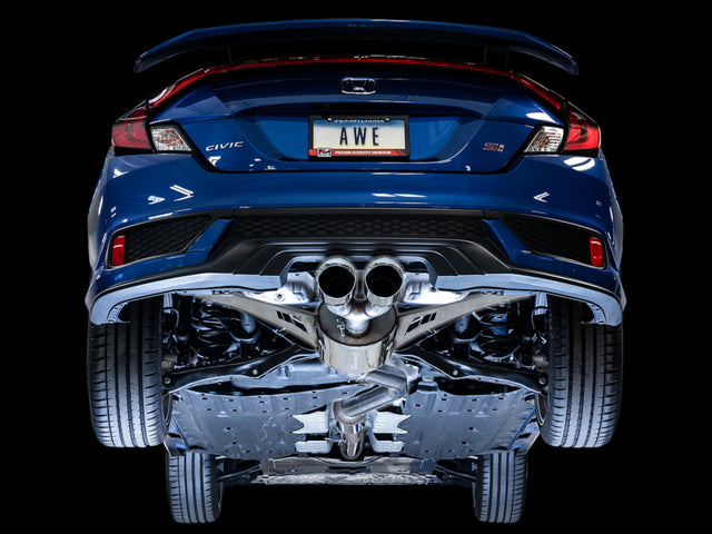 AWE Tuning 2016+ Honda Civic Si Touring Edition Exhaust w/Front Pipe & Dual Chrome Silver Tips - RPL Performance
