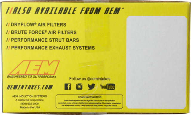 AEM Short Ram Intake System S.R.S. HONDA CIVIC SI L4-1.7/2.0L, 02-05 - RPL Performance