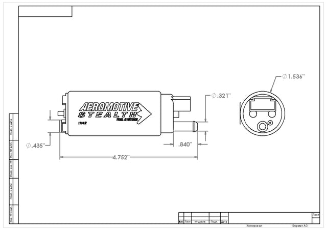 Aeromotive 340 Series Stealth In-Tank E85 Fuel Pump - Offset Inlet - Inlet Inline w/Outlet - RPL Performance