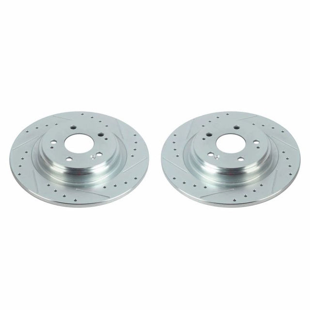 Power Stop 17-20 Acura MDX Rear Evolution Drilled & Slotted Rotors - Pair - RPL Performance