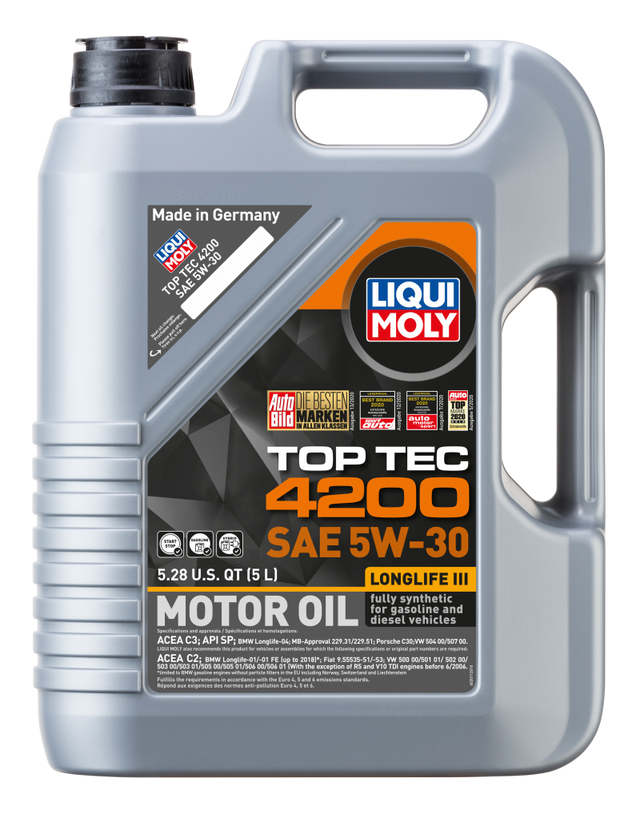 LIQUI MOLY 5L Top Tec 4200 New Generation Motor Oil SAE 5W30 - RPL Performance