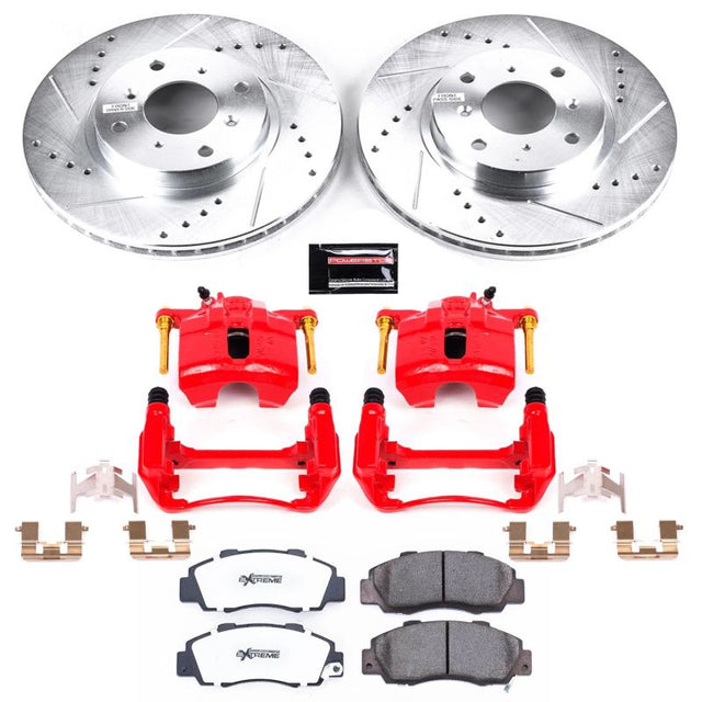 Power Stop 93-96 Honda Prelude Front Z26 Street Warrior Brake Kit w/Calipers - RPL Performance