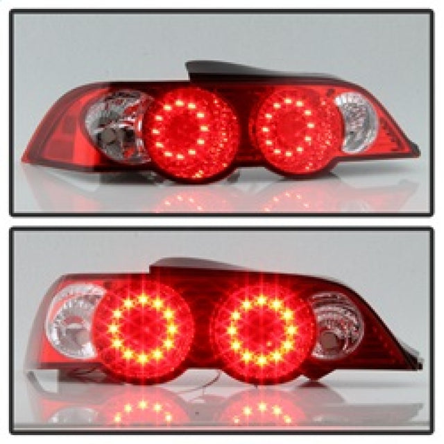 Spyder Acura RSX 02-04 LED Tail Lights Red Clear ALT-YD-ARSX02-LED-RC - RPL Performance