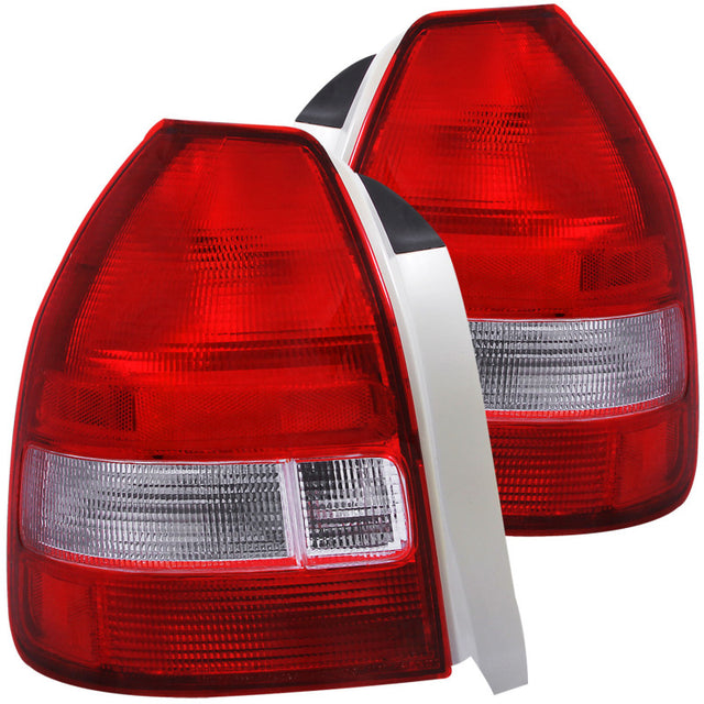 ANZO 1996-2000 Honda Civic Taillights Red/Clear - RPL Performance