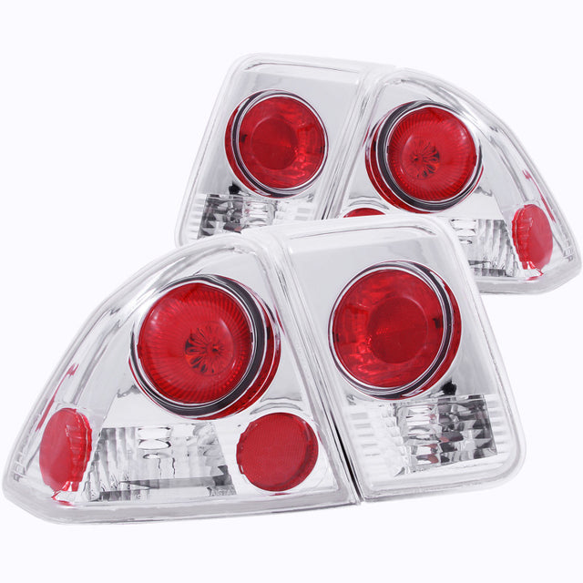 ANZO 2001-2004 Honda Civic Taillights Chrome - RPL Performance