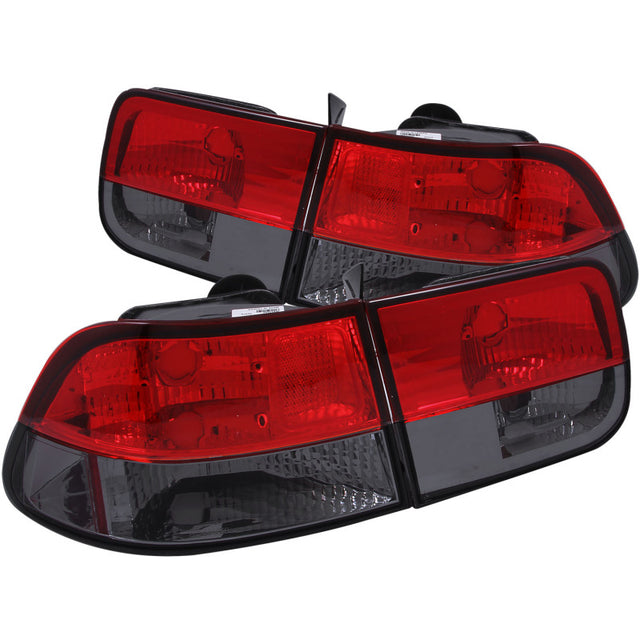 ANZO 1996-2000 Honda Civic Taillights Red/Smoke - RPL Performance