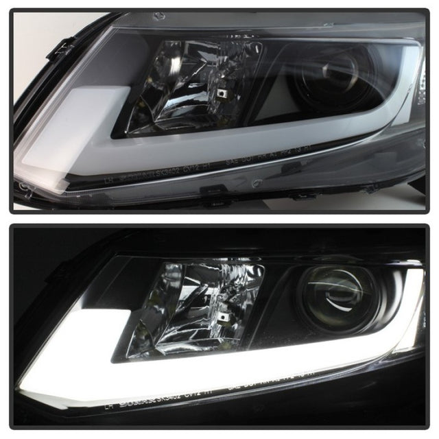 Spyder 12-14 Honda Civic (Excl. 2014 Coupe) Projector Headlights Lgtbr DRL Black PRO-YD-HC12-DRL-BK - RPL Performance