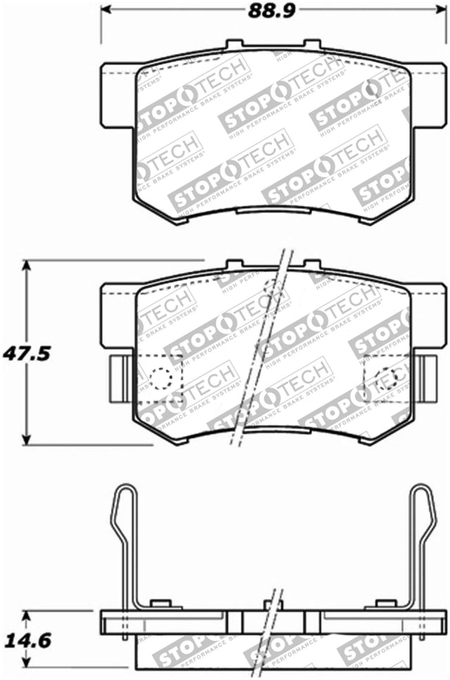 StopTech Performance 00-09 Honda S2000 / 92-07 Accord / 04-10 Acura TSX / 02-06 RSX Rear Brake Pads - RPL Performance