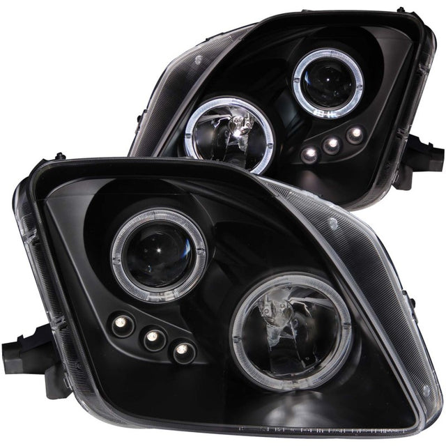 ANZO 1997-2001 Honda Prelude Projector Headlights w/ Halo Black w/ LED - RPL Performance
