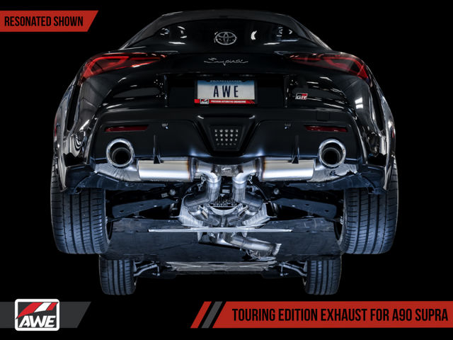 AWE 2020 Toyota Supra A90 Resonated Touring Edition Exhaust - 5in Chrome Silver Tips - RPL Performance