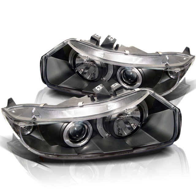 Spyder Honda Civic 06-08 2Dr Projector Headlights LED Halo Black High H1 Low H1 PRO-YD-HC06-2D-HL-BK - RPL Performance