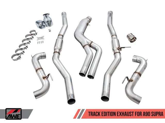 AWE Tuning 2020 Toyota Supra A90 Track Edition Exhaust - 5in Chrome Silver Tips - RPL Performance