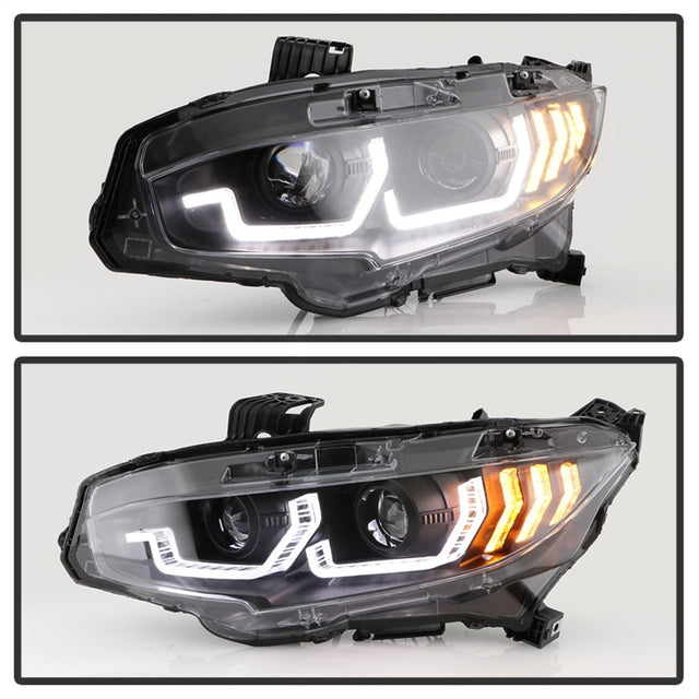 Spyder Honda Civic 16- 2DR/4DR/Hatchback Projector Headlights - Black PRO-YD-HC16SI-SEQGR-BK - RPL Performance