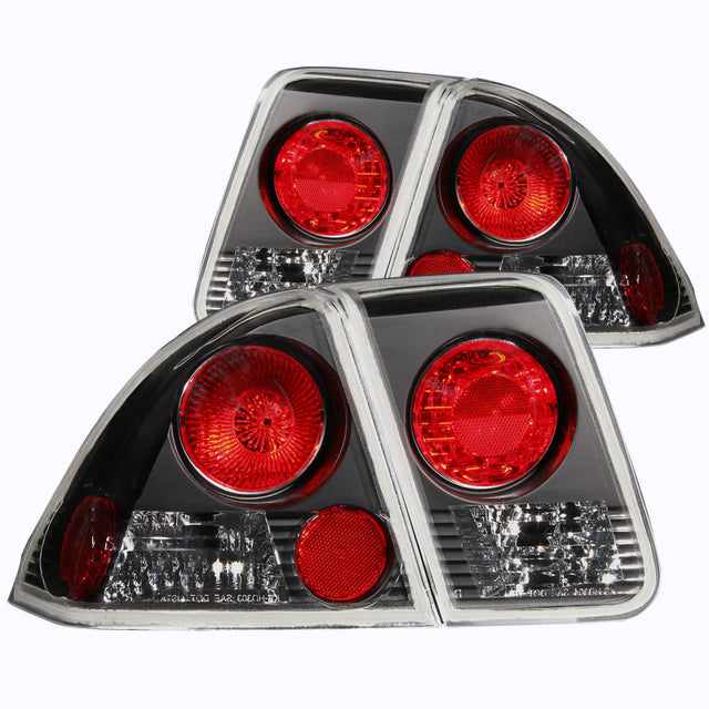 ANZO 2001-2004 Honda Civic Taillights Black - RPL Performance