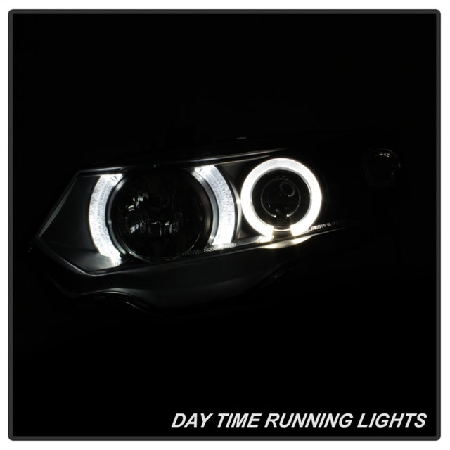 Spyder Honda Civic 06-08 2Dr Projector Headlights LED Halo Black High H1 Low H1 PRO-YD-HC06-2D-HL-BK - RPL Performance