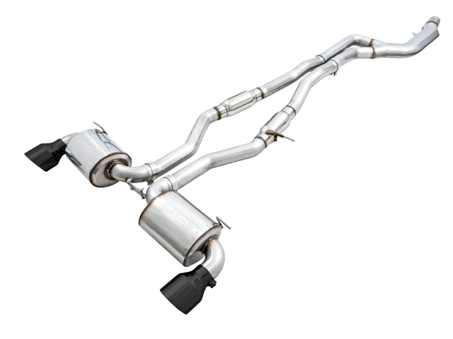 AWE 2020 Toyota Supra A90 Resonated Touring Edition Exhaust - 5in Diamond Black Tips - RPL Performance